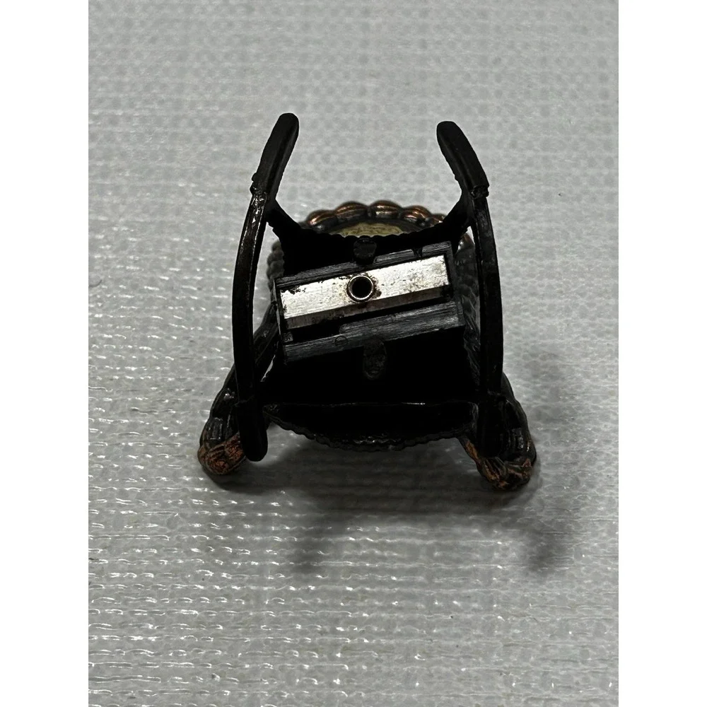 Vintage‎ Miniture Metal WICKER ROCKER PENCIL SHARPENER 2.5